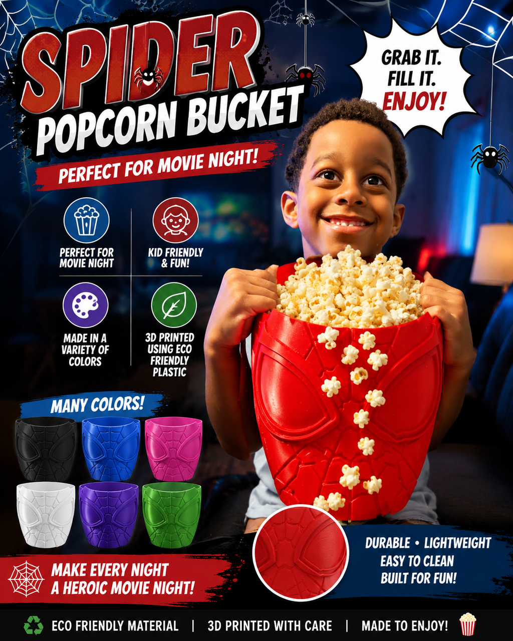 Spider inspired bucket