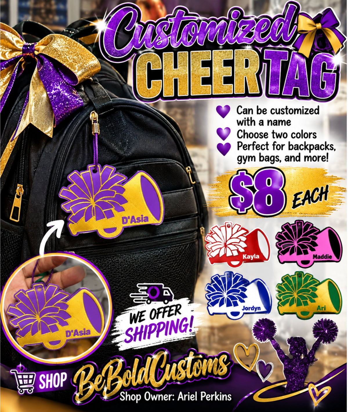 Custom Cheer Tag