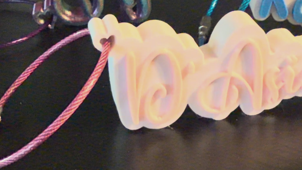 3D printed name tag with key ring